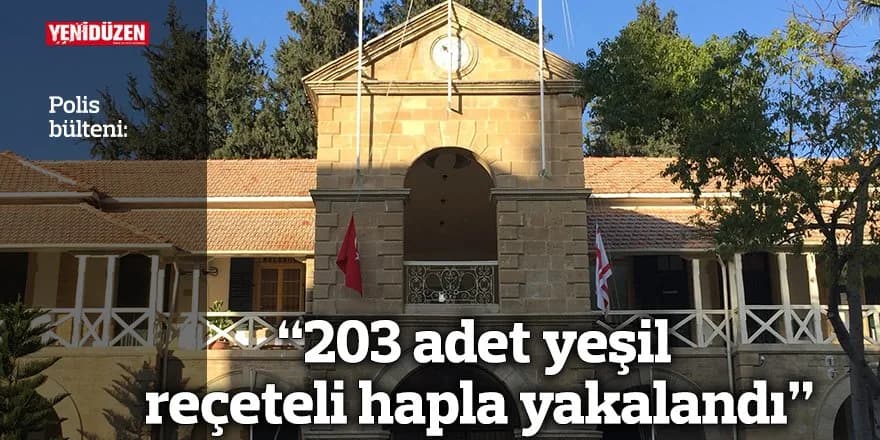 "203 adet yeşil reçeteli hapla yakalandı"