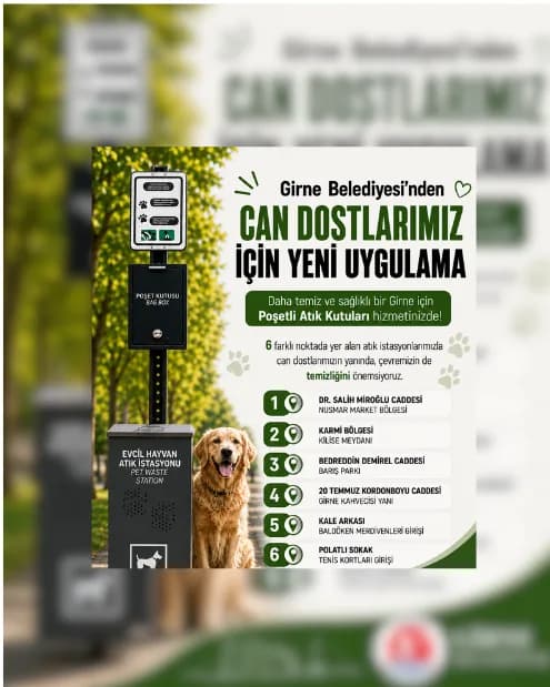 Girne Belediyesi, “Evcil Hayvan Atık İstasyonları” uygulamasını hayata geçirdi