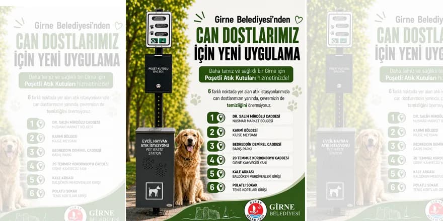 Girne Belediyesi, “Evcil Hayvan Atık İstasyonları” uygulamasını hayata geçirdi