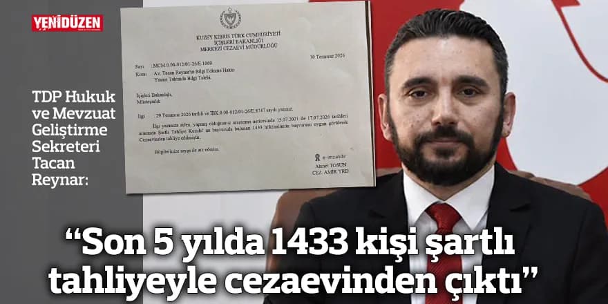 “Son 5 yılda 1433 kişi şartlı tahliyeyle cezaevinden çıktı”