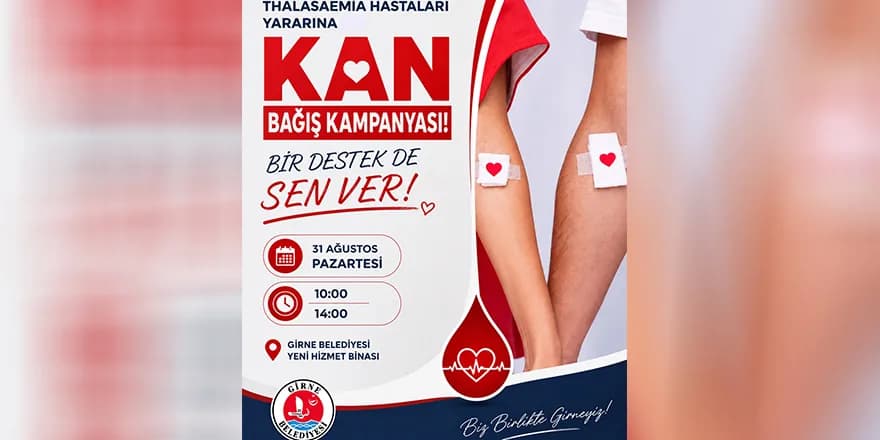 Girne Belediyesi’nde 31 Ağustos'ta kan bağışı kampanyası