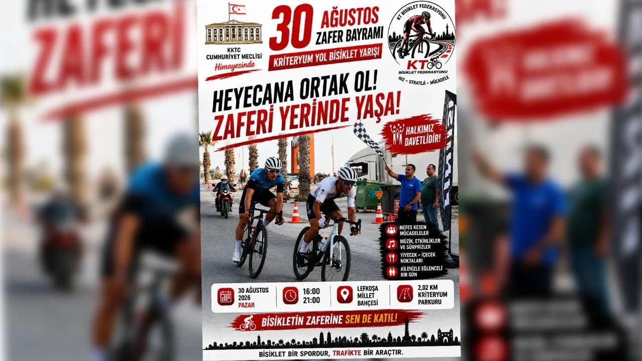 30 Ağustos Zafer Bayramı’nda pedallar Lefkoşa’da dönecek