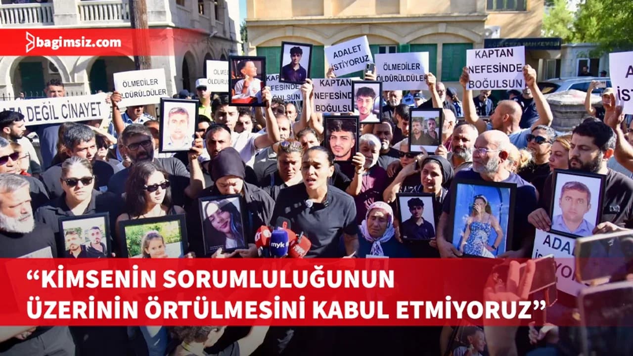 Gemi faciasında sevdiklerini kaybeden aileler, Girne Mahkemesi önünde...
