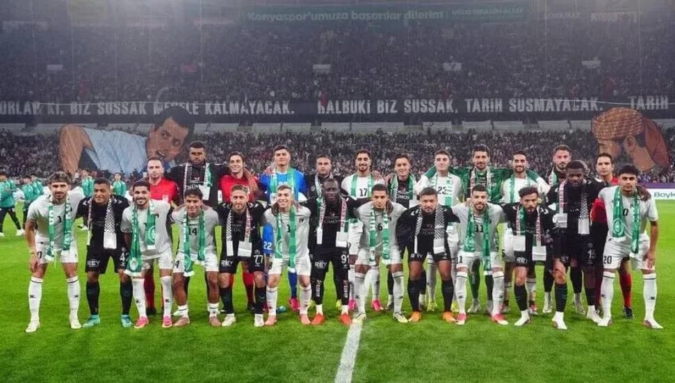 Filistin Milli Takımı-Konyaspor dostluk maçında Filistin'e destek mesajı