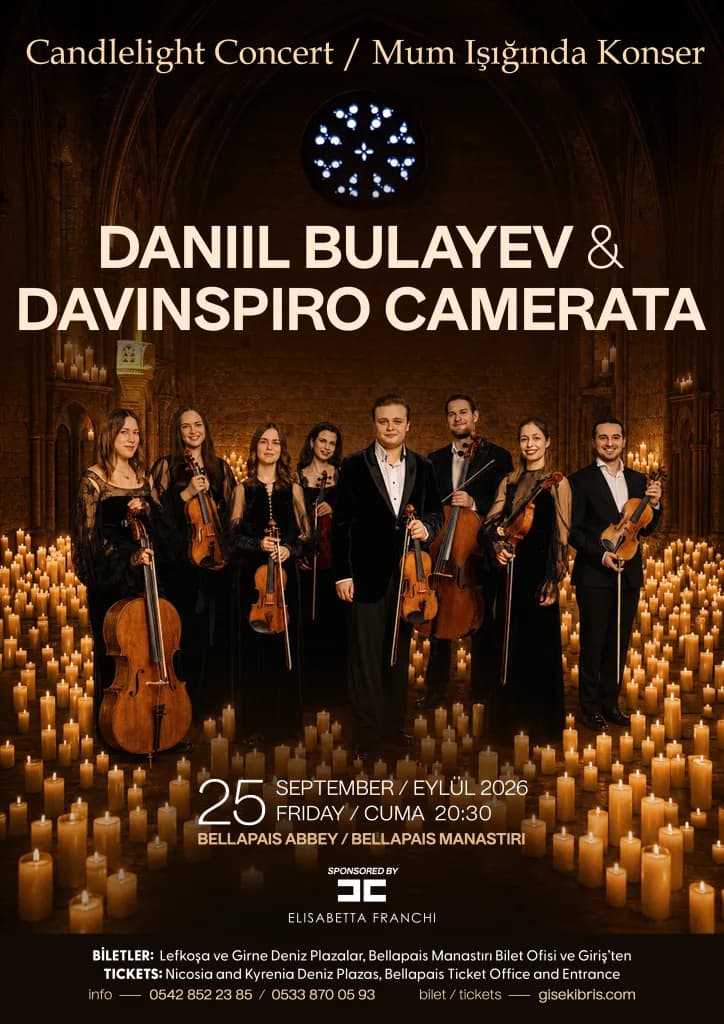 Daniil Bulayev ve Davinspiro Camerata yarın akşam Bellapais Manastırı’nda sahneye çıkacak