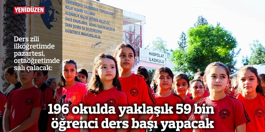 196 okulda yaklaşık 59 bin öğrenci ders başı yapacak