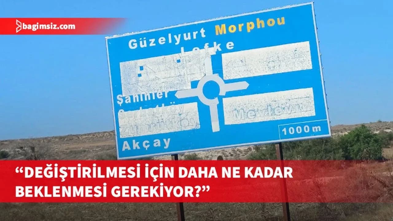 Serhatköy-Mevlevi arasında bulunan ve aylardır değiştirilmeyen trafik tabelasına halk tepkili