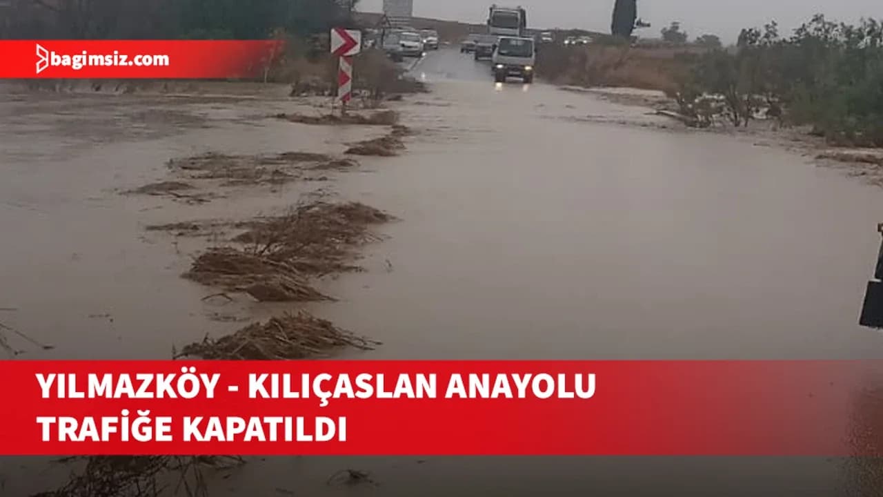Yılmazköy - Kılıçaslan ana yolu üzerinde bulunan dere taştı...
