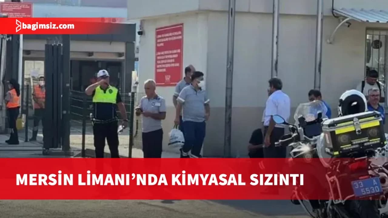 Mersin Limanı'nda konteynerin üzerine iş makinesi devrildi