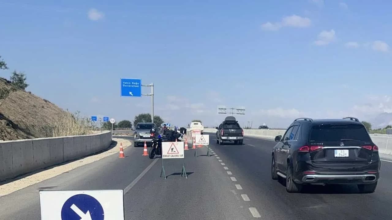 Lefkoşa Kuzey Çevre Yolu'nun bir bölümü trafiğe kapatıldı
