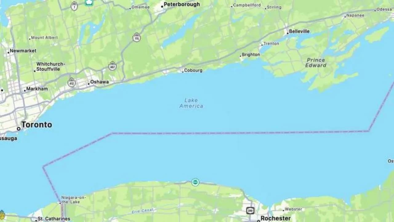 Apple, ABD’deki harita uygulamasında Ontario Gölü’nün adını “Amerika Gölü” olarak değiştirdi