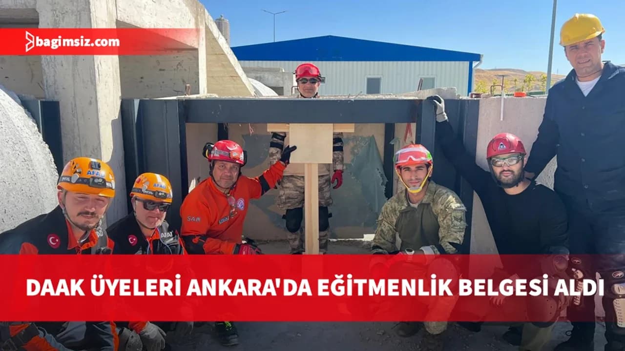 DAAK üyeleri, "Enkazda Arama ve Kurtarma Eğitmenlik Eğitimi Kursu"nu tamamladı