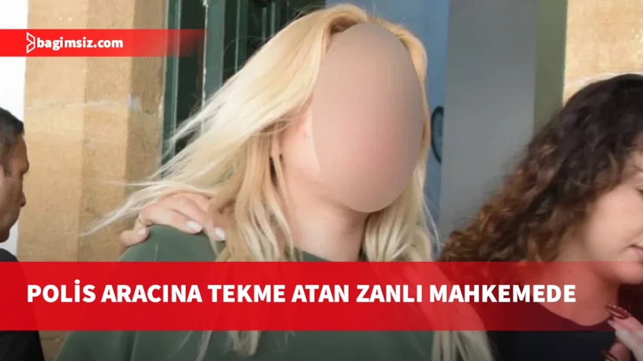 Polis aracına tekme atan zanlı teminata bağlandı