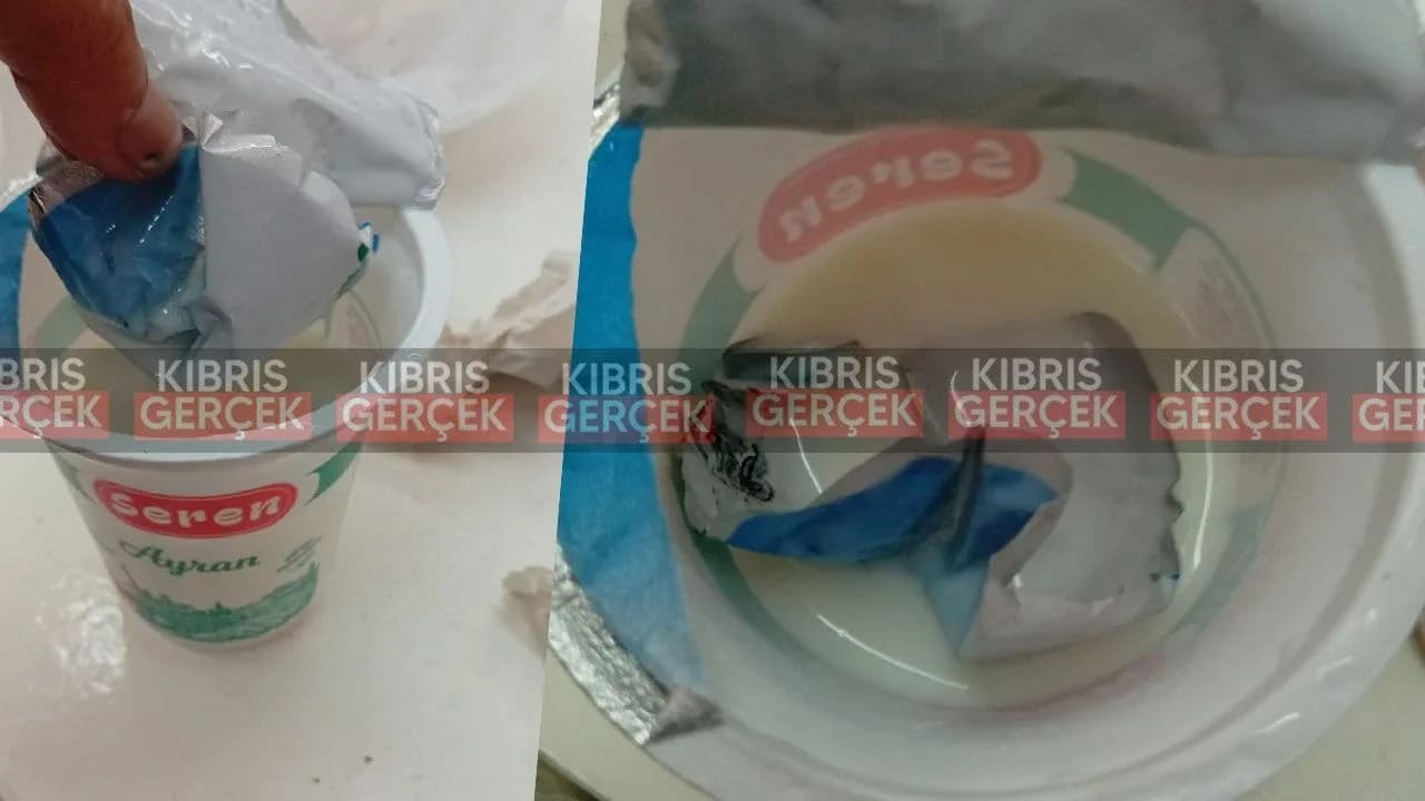 Satın aldığı ayranın içinden başka bir kapak çıktığını iddia etti!