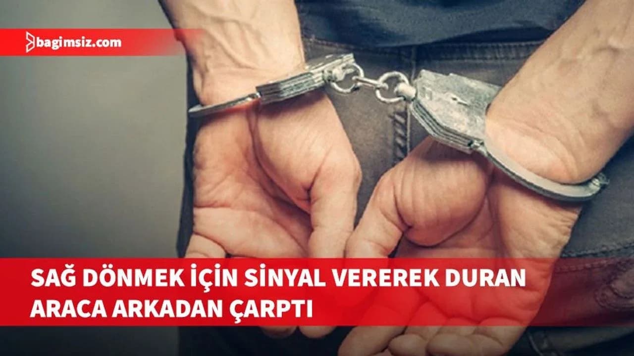 Girne’de sağa dönmek için sinyal vererek duran araca arkadan çarpan alkollü sürücü tutuklandı