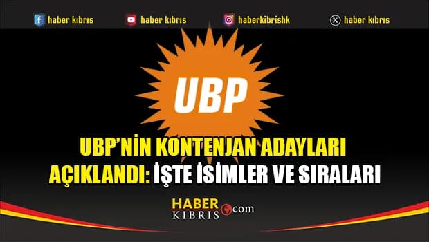 UBP’nin Kontenjan Adayları Açıklandı: İşte İsimler ve Sıraları