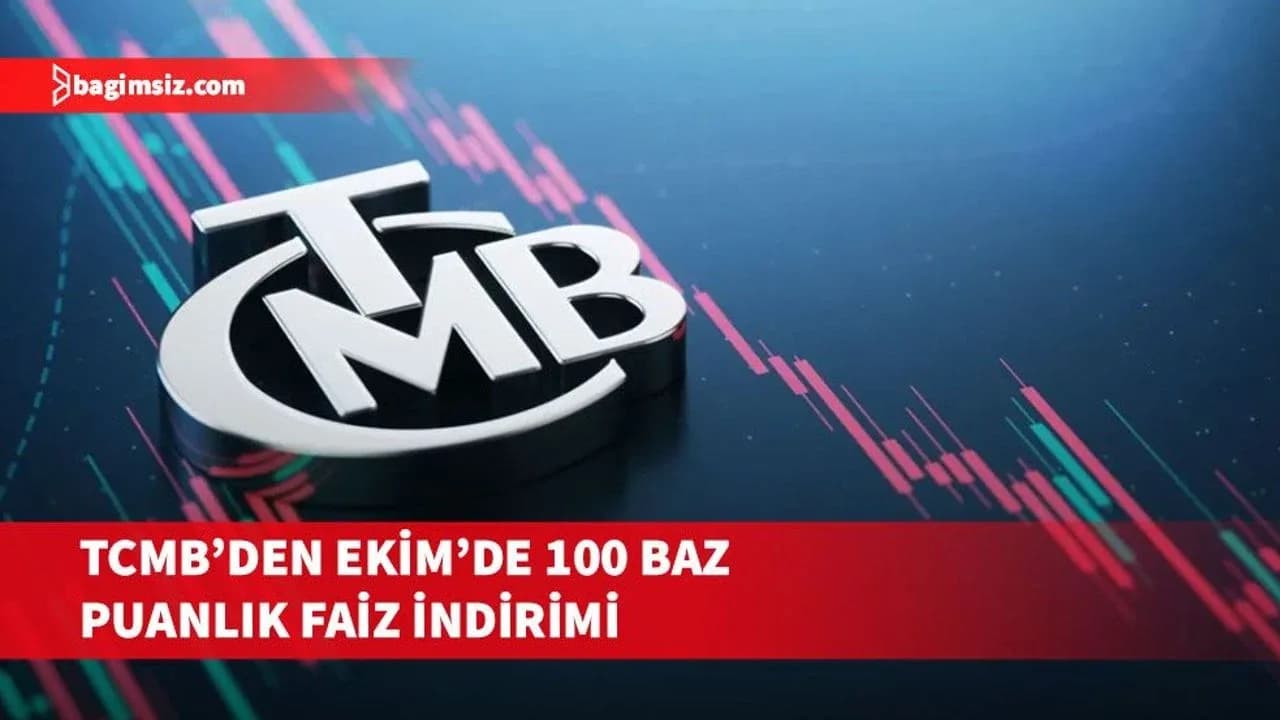 TCMB, Ekim'de politika faizini 100 baz indirerek yüzde 36'ye çekti