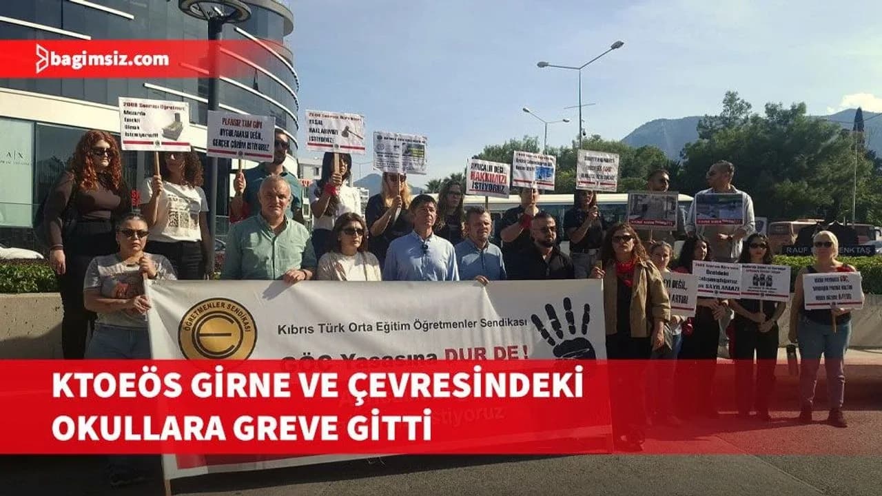 KTOEÖS, Girne ve çevresindeki okullarda öğleden sonra greve gitti