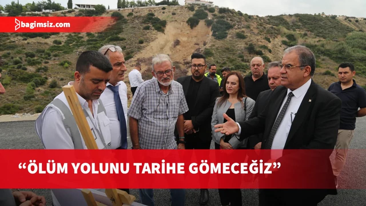 Bayındırlık Bakanı Sucuoğlu, Girne dağ yolunda incelemelerde bulundu