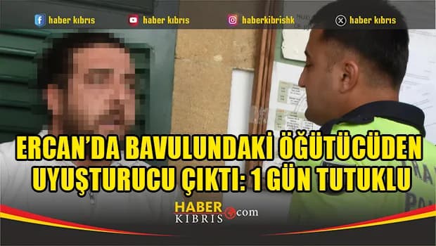 Ercan’da bavulundaki öğütücüden uyuşturucu çıktı: 1 gün tutuklu
