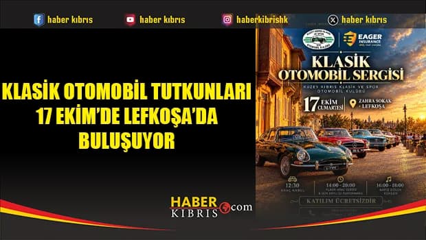 Klasik otomobil tutkunları 17 Ekim’de Lefkoşa’da buluşuyor