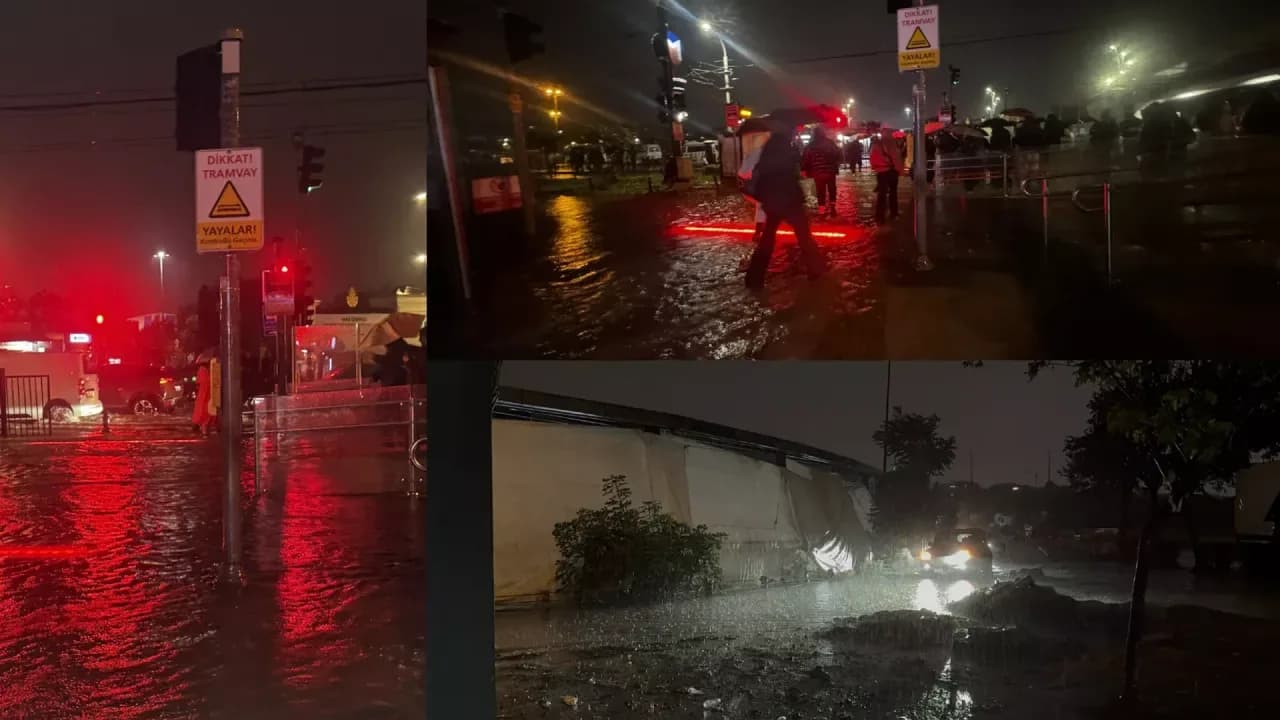 İstanbul'da sağanak yağmur hayatı durdurdu