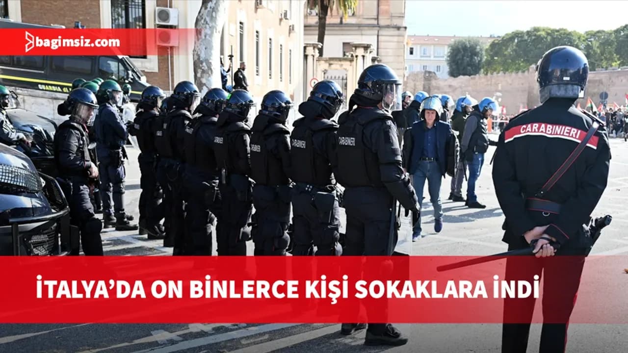 İtalya'da 24 saatlik grevde on binlerce kişi yürüdü, bazı kentlerde arbede çıktı