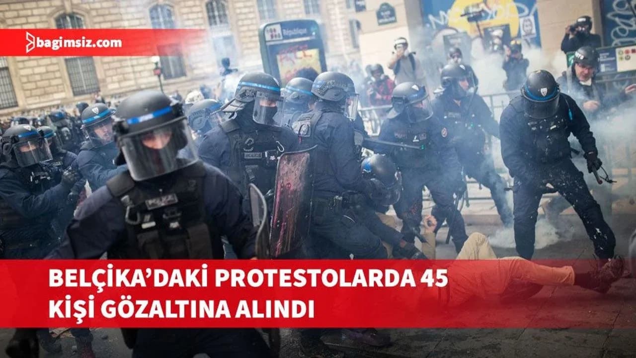 Belçika'nın Liege kentinde düzenlenen protestolarda 45 şahıs gözaltına alındı