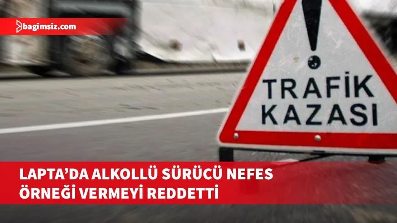 Lapta’da kaza: Alkollü sürücü bir ikametgâhın çevre duvarına çarptı