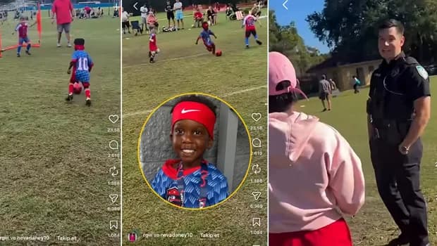 3 yaşındaki çocuk 12 dakikada 10 gol attı, sahaya polis çağrıldı