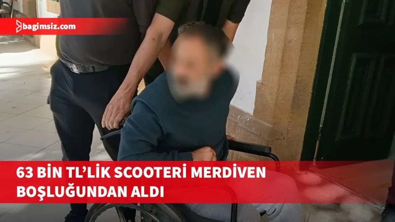 Merdiven boşluğundaki 63 bin TL’lik scooteri sirkat etti!