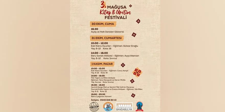 Mağusa Kitap ve Üretim Festivali yarın başlıyor