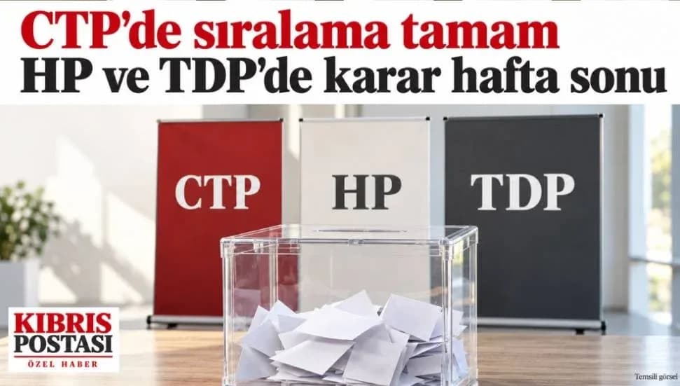 CTP’de sıralama tamam, HP ve TDP’de karar hafta sonu