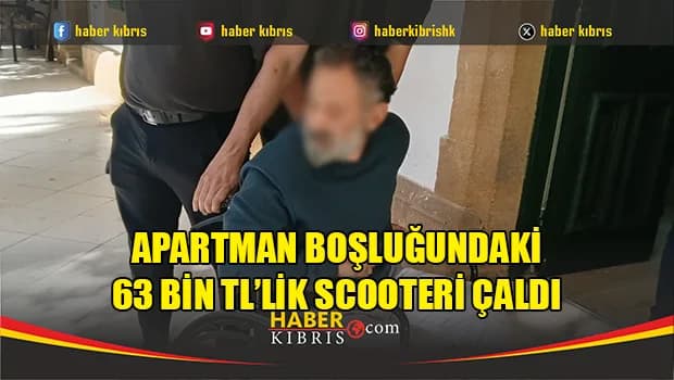 Apartman boşluğundaki 63 Bin TL’lik scooteri çaldı