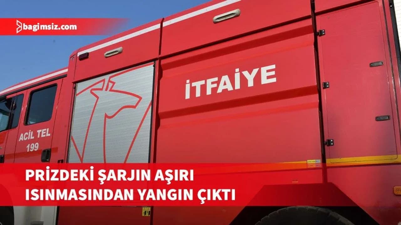 Alsancak'taki bir otelde prizde takılı bulunan telefon şarjı yangına neden oldu