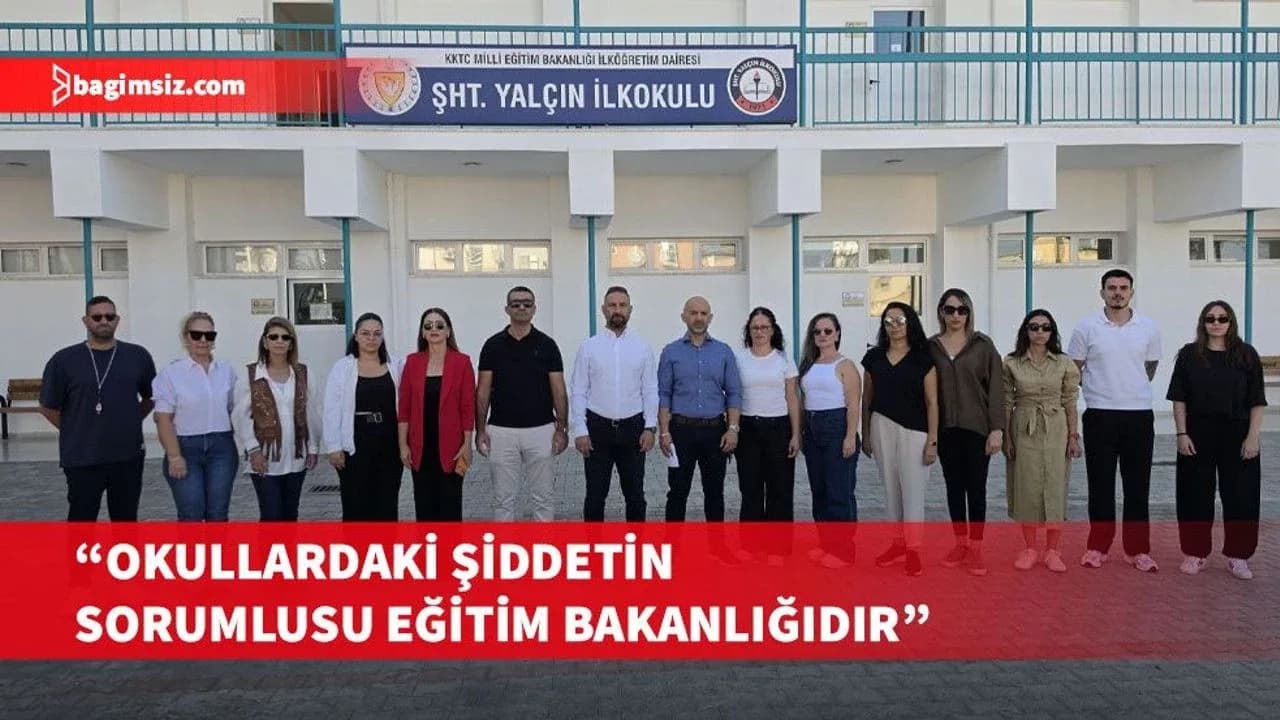 KTÖS, bugün Şehit Yalçın İlkokulu’nda okullarda artan şiddet konusunda basın açıklaması yaptı