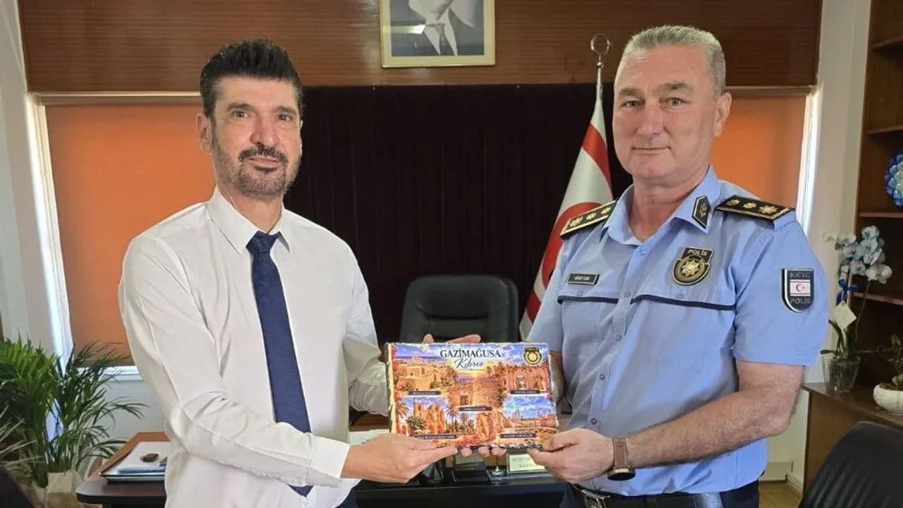 Gazimağusa Polis Müdürü Nihat Can’dan Kaymakam Mustafa Yaver’e ziyaret
