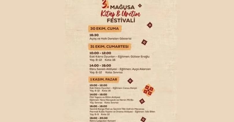 Mağusa Kitap ve Üretim Festivali yarın başlıyor