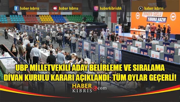UBP Milletvekili Aday Belirleme ve Sıralama Divan Kurulu Kararı açıklandı: Tüm oylar geçerli!