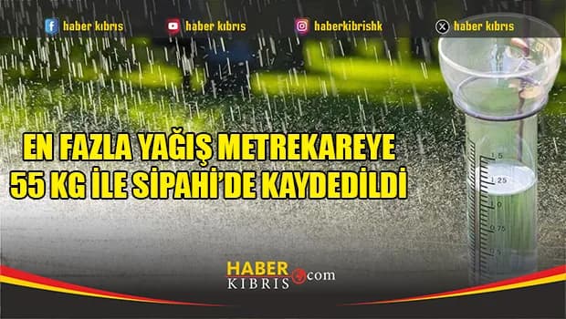 En fazla yağış metrekareye 55 kg ile Sipahi’de kaydedildi