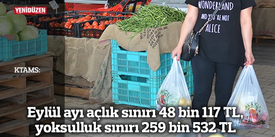 KTAMS: Eylül ayı açlık sınırı 48 bin 117 TL, yoksulluk sınırı 259 bin 532 TL