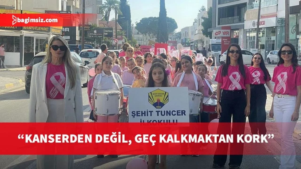 Şehit Tuncer İlkokulu öğrenci ve öğretmenleri Meme Kanseri farkındalık yürüyüşü gerçekleştirdi