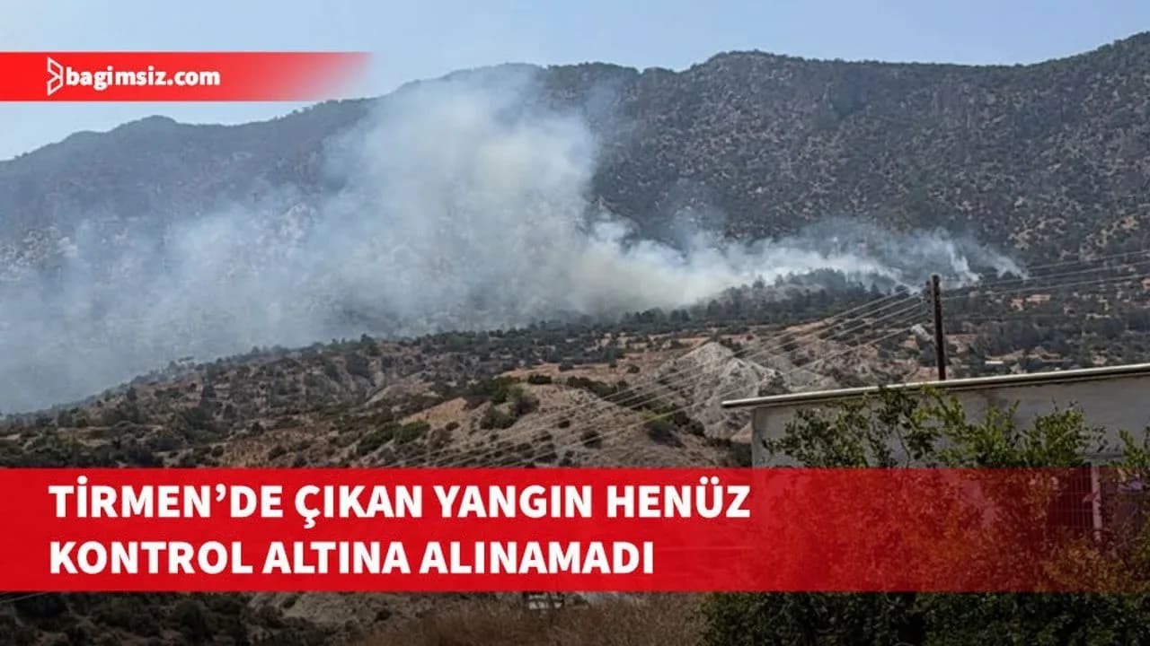 Tirmen’deki ormanlık alanda çıkan yangına havadan müdahale ediliyor