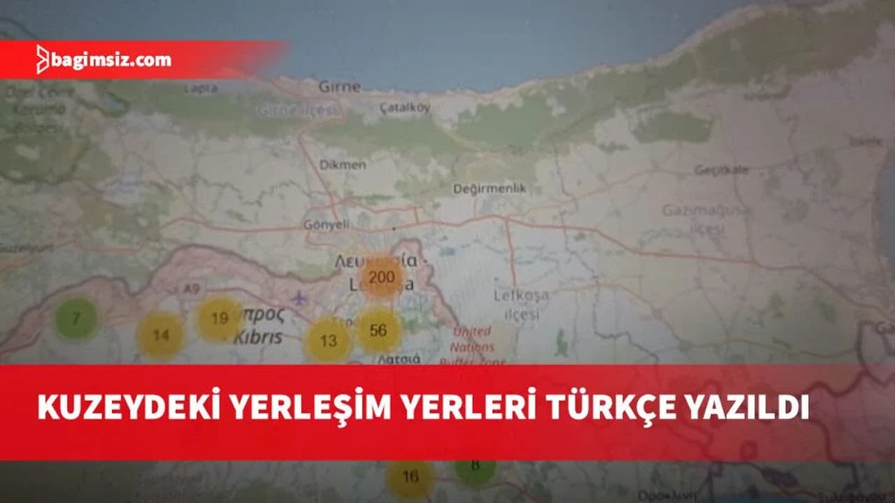 Lefkoşa EOA’nın haritasında Türkçe yerleşim isimleri kullanıldı