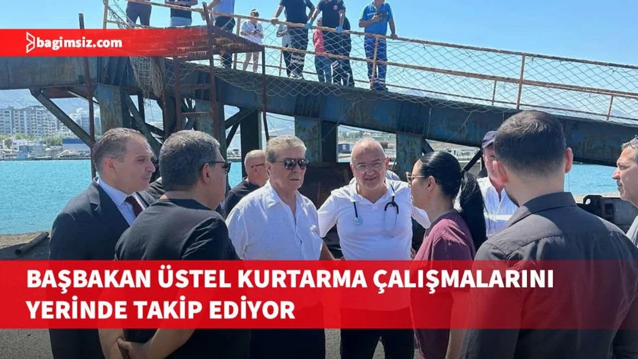 Başbakan Ünal Üstel ve Bakanlar Girne Limanı'nda