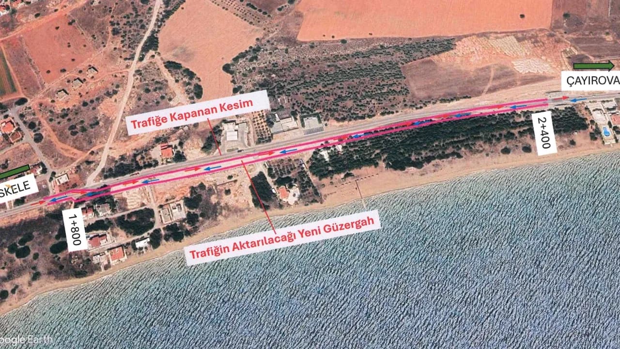 İskele-Çayırova yolunda trafik yeni güzergâha aktarılıyor