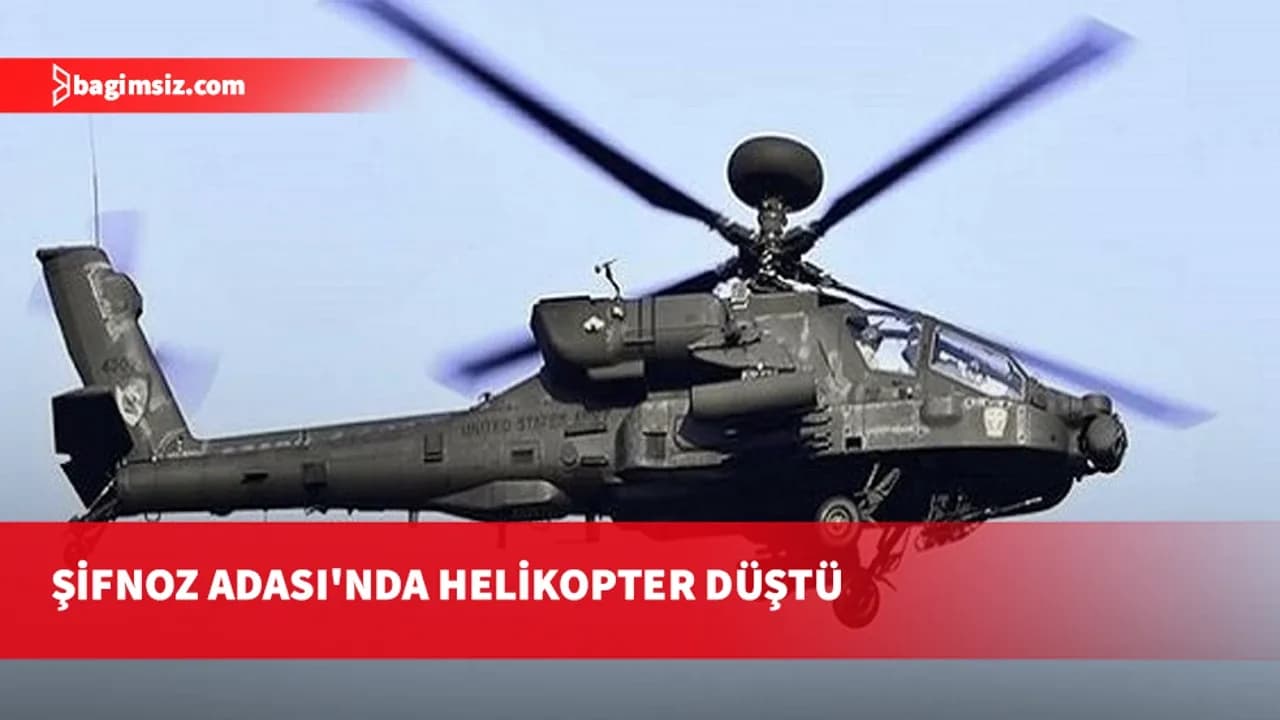Yunanistan'ın Şifnoz Adası'nda helikopter düştü: Düşen helikopter alev aldı
