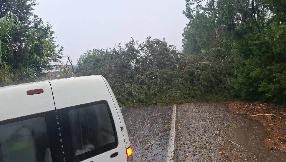 Şiddetli fırtına ve yağış etkili oluyor: Güzelyurt-Kalkanlı yolu trafik akışına kapatıldı