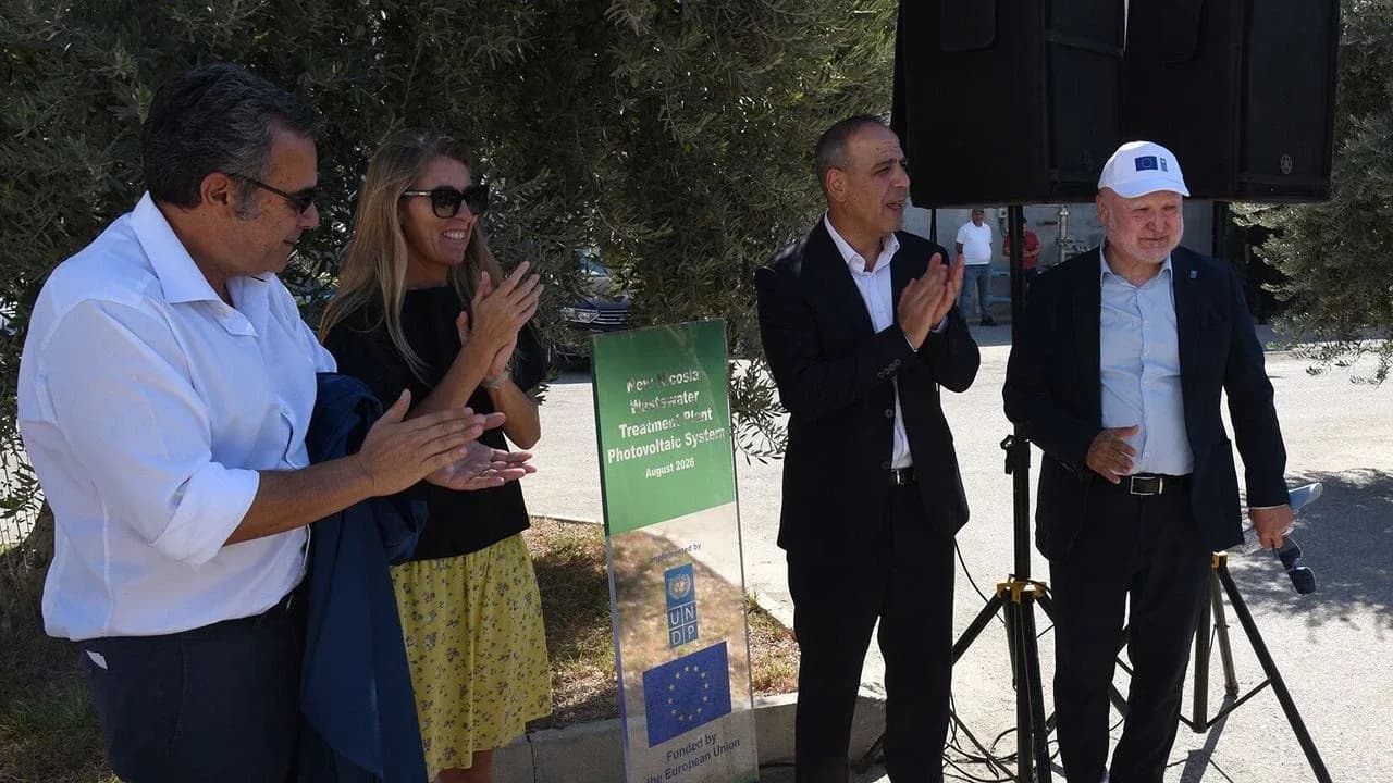 Yeni Lefkoşa Atık Su Arıtma Tesisi’ndeki güneş enerjisi santrali hizmete girdi