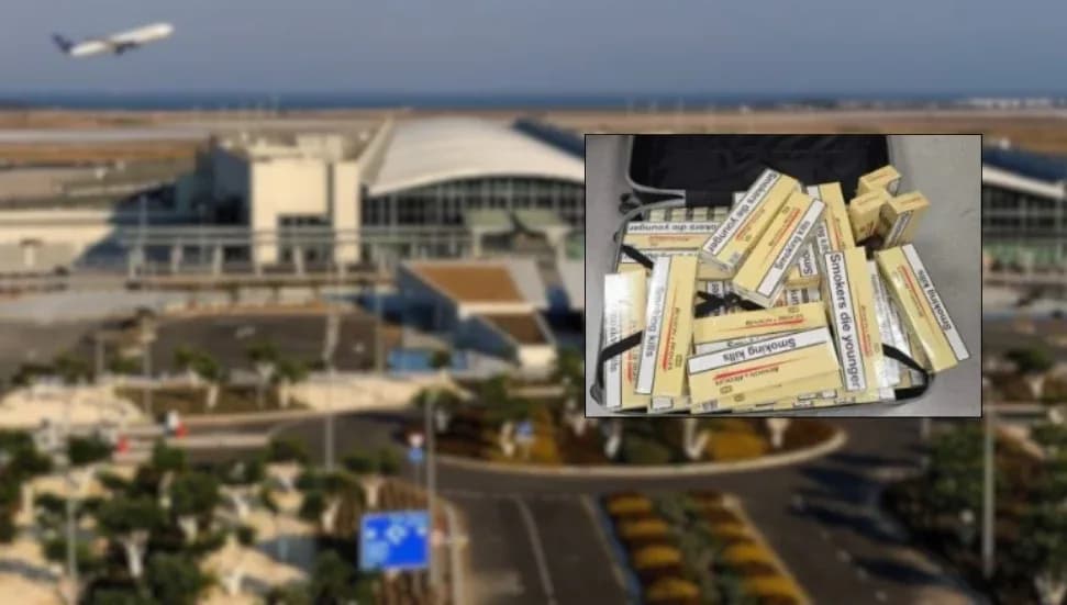 Kıbrıslı Türk, Larnaka Havalimanı'nda 14 bin gümrüksüz sigarayla yakalandı